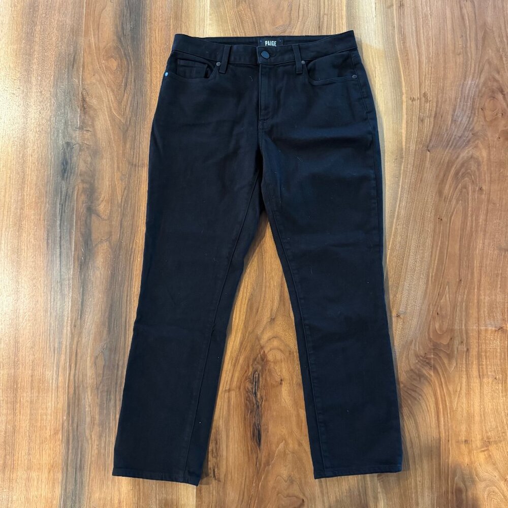 Paige Brigitte jeans straight leg ankle crop black size 27